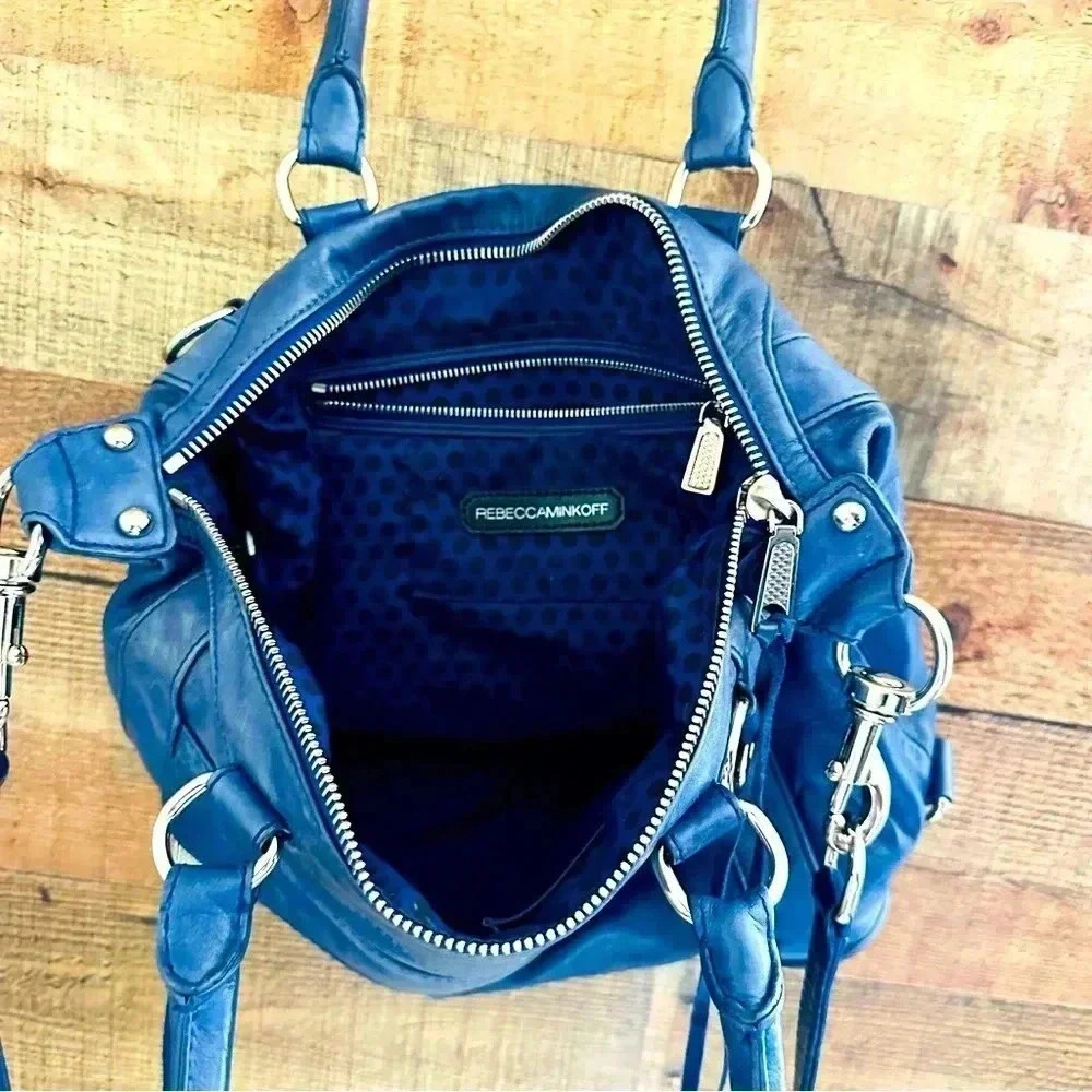 Rebecca Minkoff Blue Morning After Leather Crossbody Bag - Picture 7 of 12